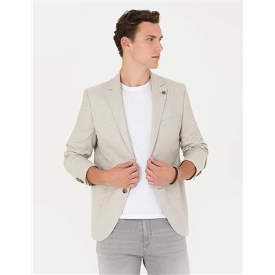 Bej Ex. Slim Fit Ceket
