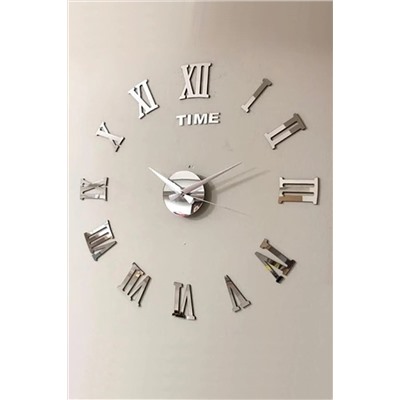 Wooden Factory Time Collection 3d Roma Rakamlı Duvar Saati (GÜMÜŞ) ROMA-7MM-ALTINP