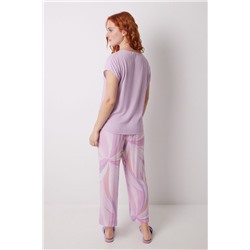 Pijama Capri estampado geométrico lila