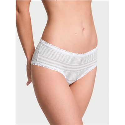 Lace-Waist Cotton Cheeky Panty
