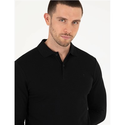 Siyah Slim Fit Basic Sweatshirt