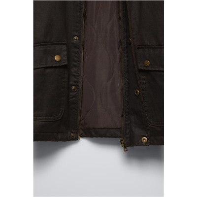 DETACHABLE HOODED WAXED JACKET