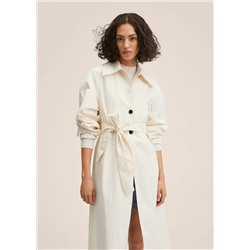 Gabardina manga abullonada -  Mujer | MANGO OUTLET Melilla