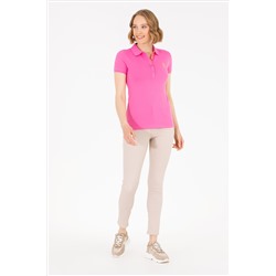 Kadın Pembe Basic Polo Yaka Tişört