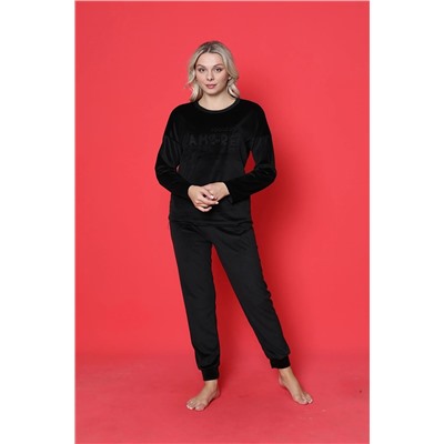 AHENGİM Woman Genç Pijama Takımı Fransız Kadife Amore Baskılı Maça Manşet Mevsimlik W20432250 1-2-10001191