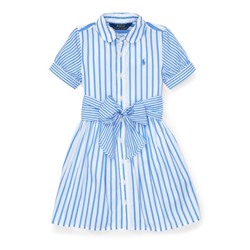 GIRLS 2-6X Striped Cotton Shirtdress