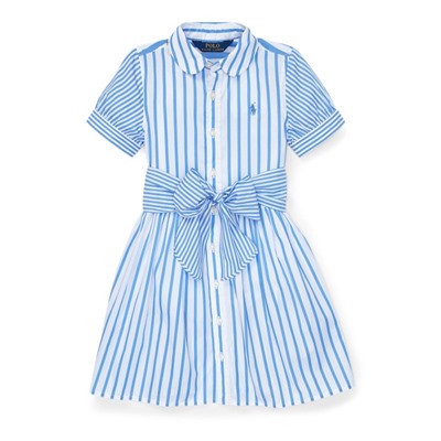GIRLS 2-6X Striped Cotton Shirtdress