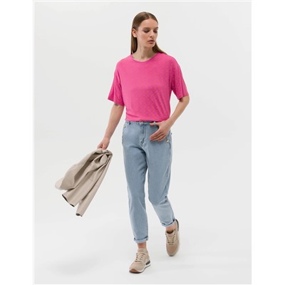 Fuşya Comfort Fit Tişört