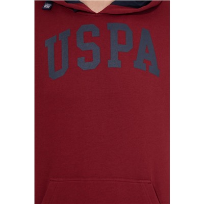 Erkek Vişne Kapüşonlu Basic Sweatshirt
