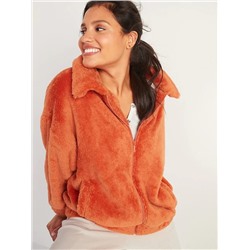 Cozy Teddy Sherpa Zip Lounge Jacket for Women