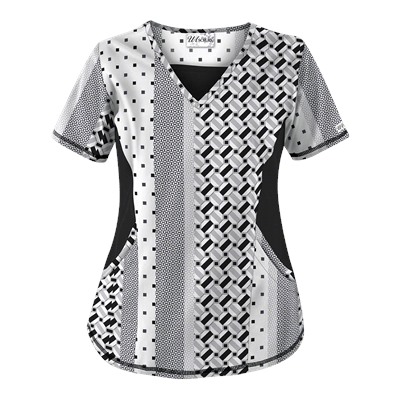 UA Retro Rhapsody White Scrub Top