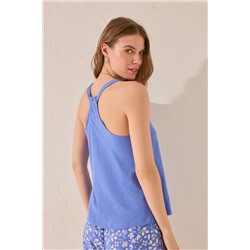 Camiseta tirantes algodón azul claro