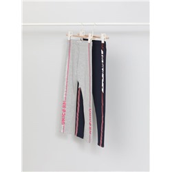 PACK OF 2 LEGGINGS WITH SIDE STRIPE SHIMMER