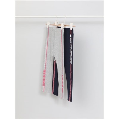 PACK OF 2 LEGGINGS WITH SIDE STRIPE SHIMMER