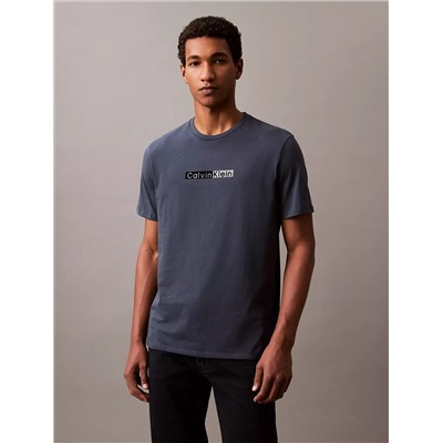 Flocked Logo Graphic Classic Crewneck T-Shirt