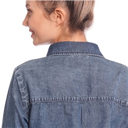 Damen Jeans-Bluse mit Kentkragen