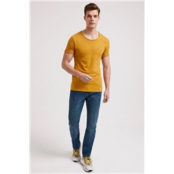 Lee Cooper Erkek Race Kesikli O Yaka T-Shirt Hardal 202 LCM 242055