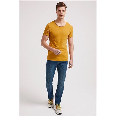Lee Cooper Erkek Race Kesikli O Yaka T-Shirt Hardal 202 LCM 242055
