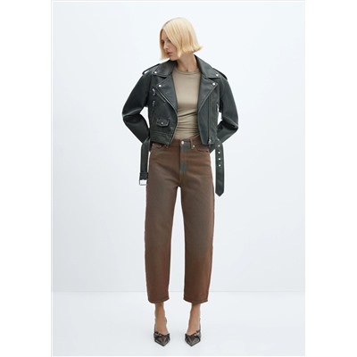 Jeans slouchy tiro alto