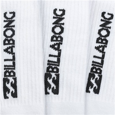Billabong Unisex Crew Tennis Socken 3 Paar weiß BG-01 CREW