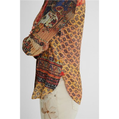 Camisa étnica cuello pico