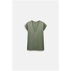 V-NECK COTTON T-SHIRT