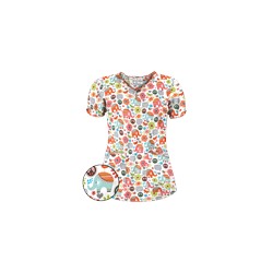 UA Beautiful Day Silver Print Scrub Top
