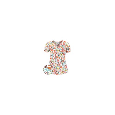UA Beautiful Day Silver Print Scrub Top