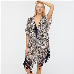 Leopard beach poncho