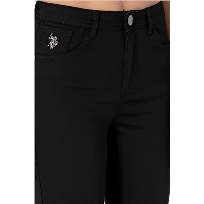 Kadın Siyah Kanvas Toothpick Fit Pantolon