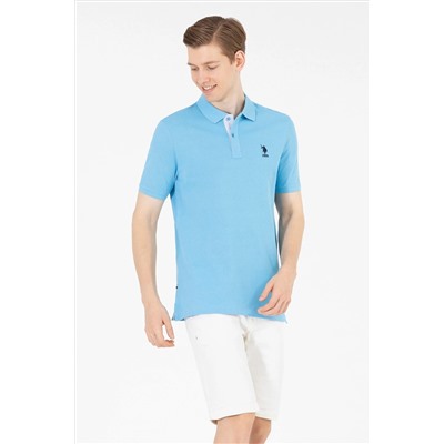Erkek Turkuaz Basic Polo Yaka Tişört