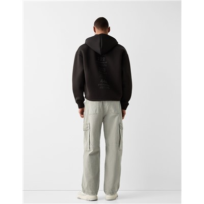 Faded-effect skater cargo trousers
