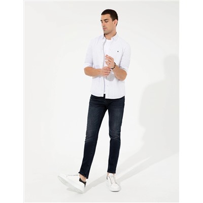 Lacivert Slim Fit Uzun Kollu Gömlek