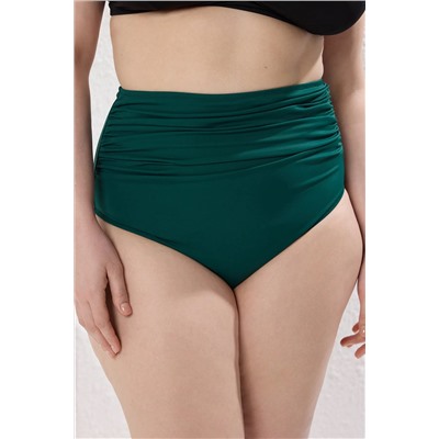 Yeşil Yüksek Bel Korseli Büzgü Detaylı Toparlayıcı Büyük Beden Bikini Altı TBBSS23CR00001