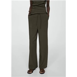 Pantalón recto cintura elástica
