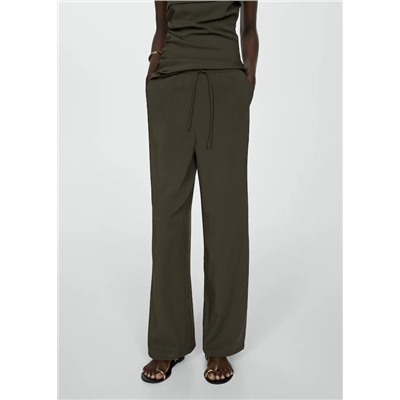 Pantalón recto cintura elástica