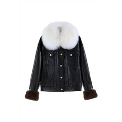 Chaqueta de piel Negro