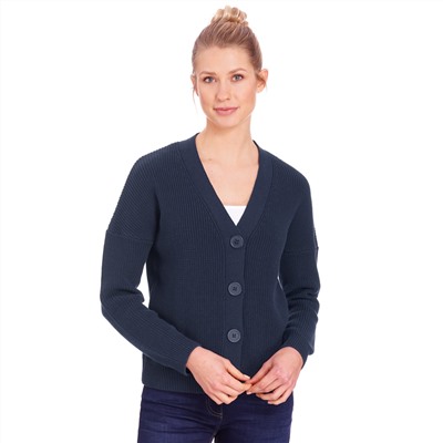 Damen Strickjacke mit großen Knöpfen