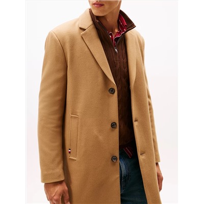 Wool-Blend Casual Coat