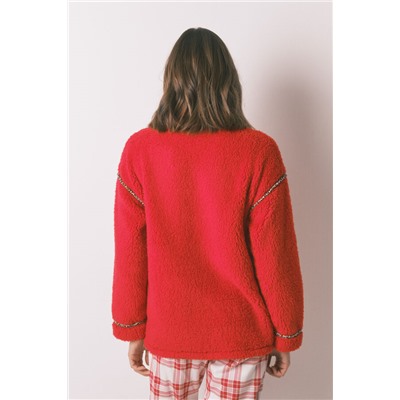Bata corta borreguito rojo bordado Snoopy