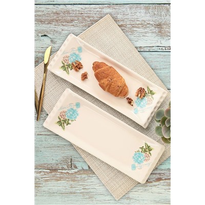 Keramika Turkuaz Gül Kayık Tabak 33 Cm 2 Adet KY503033F030A0108040A3TD00