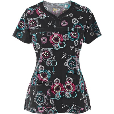 WonderWink Scrubs WonderFLEX Festival Season Print Top