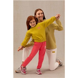Kız Çocuk Fıstık Yeşili Kapüşonlu Sweatshirt