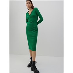 Strickkleid mit Gestreifter Struktur
