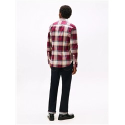Slim Fit Check Stretch Herringbone Shirt