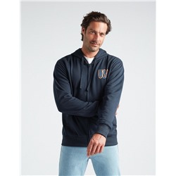 Hooded Fleece Jacket, Men, Dark Blue