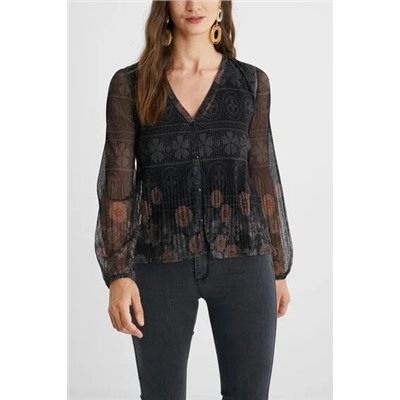 Camisa plisada mandalas