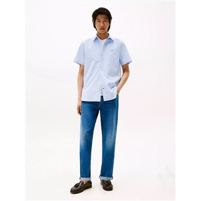 Short-Sleeve Stripe Oxford Shirt