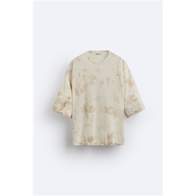 TIE-DYE RIPPED KNIT T-SHIRT