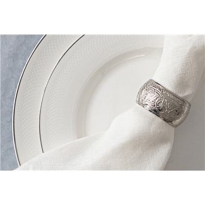 Сервиз обеденный, 6 перс, 27 пр, фарфор F, белый, с серебристым кантом, Ivory, 60849
